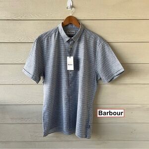 Barbour Whitehaven Tailored Fit Linen Cotton Shirt Men’s Large Short Sleeve